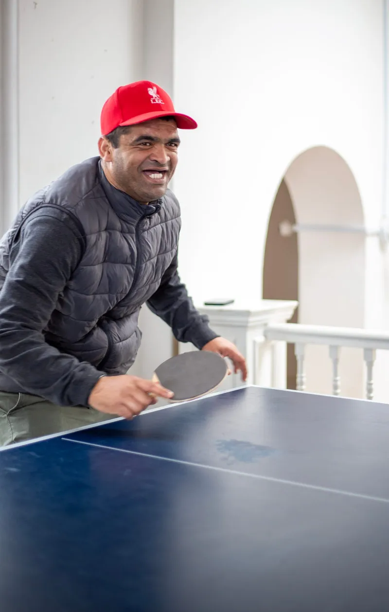 A game of table tennis at The Humanity Hub